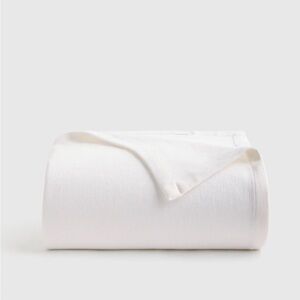 QUINCE Luxury Organic Cotton Bed Blanket White Full Queen